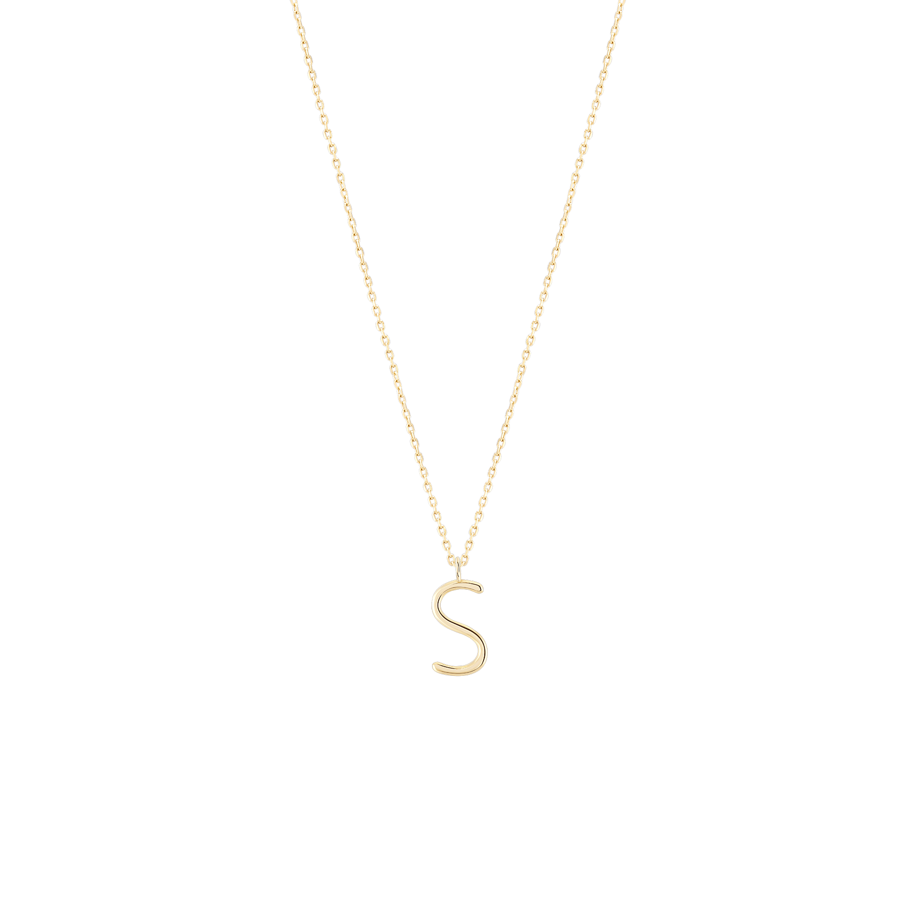 Golden Initial S Necklace