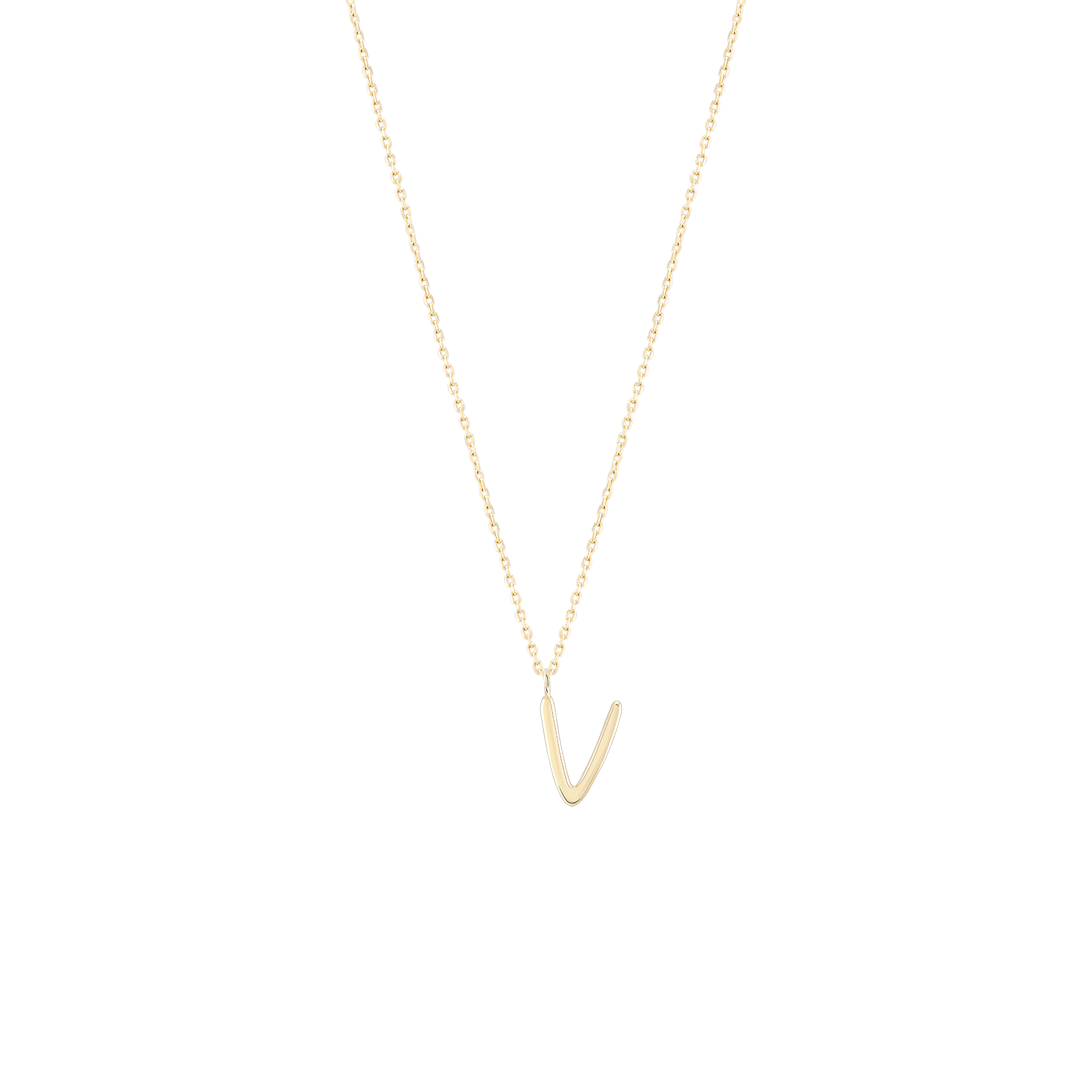 Golden Initial V Necklace