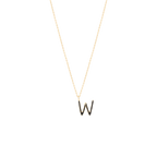 Golden Initial W Necklace
