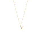 Golden Initial X Necklace