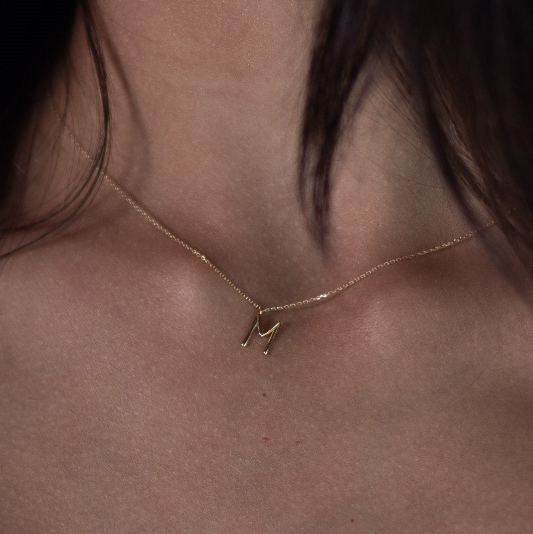 Golden Initial W Necklace