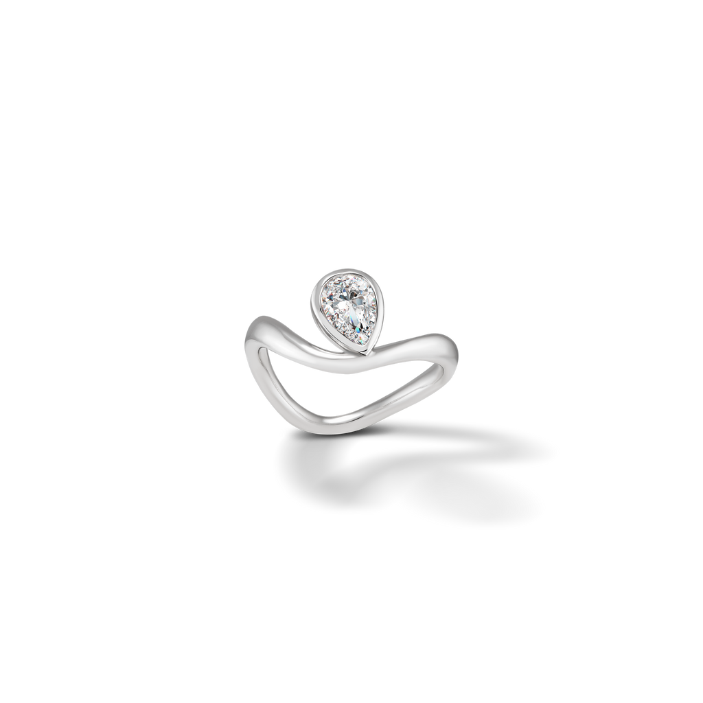 Engagement Ring Love is Love White Solid Gold