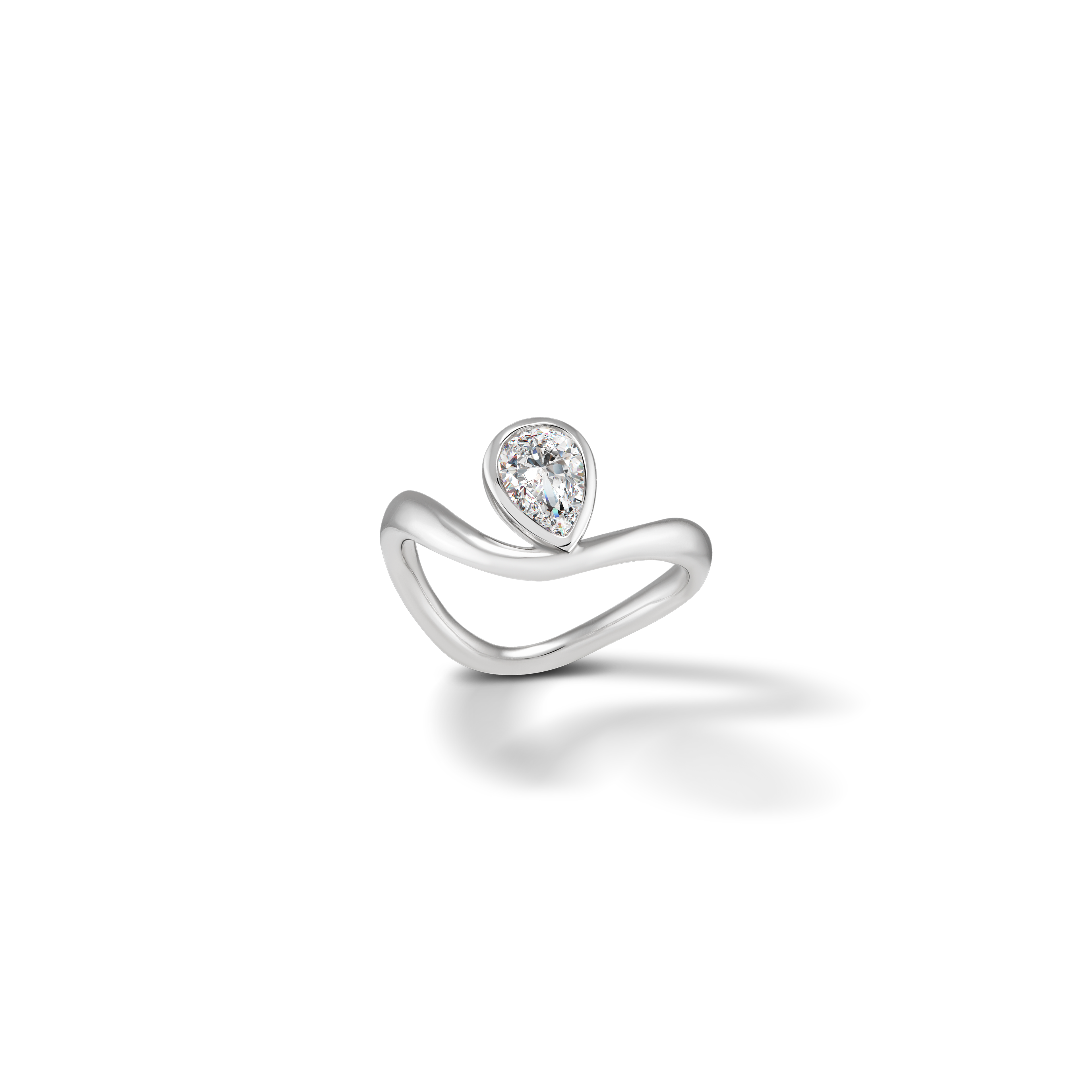 Engagement Ring Love is Love White Solid Gold