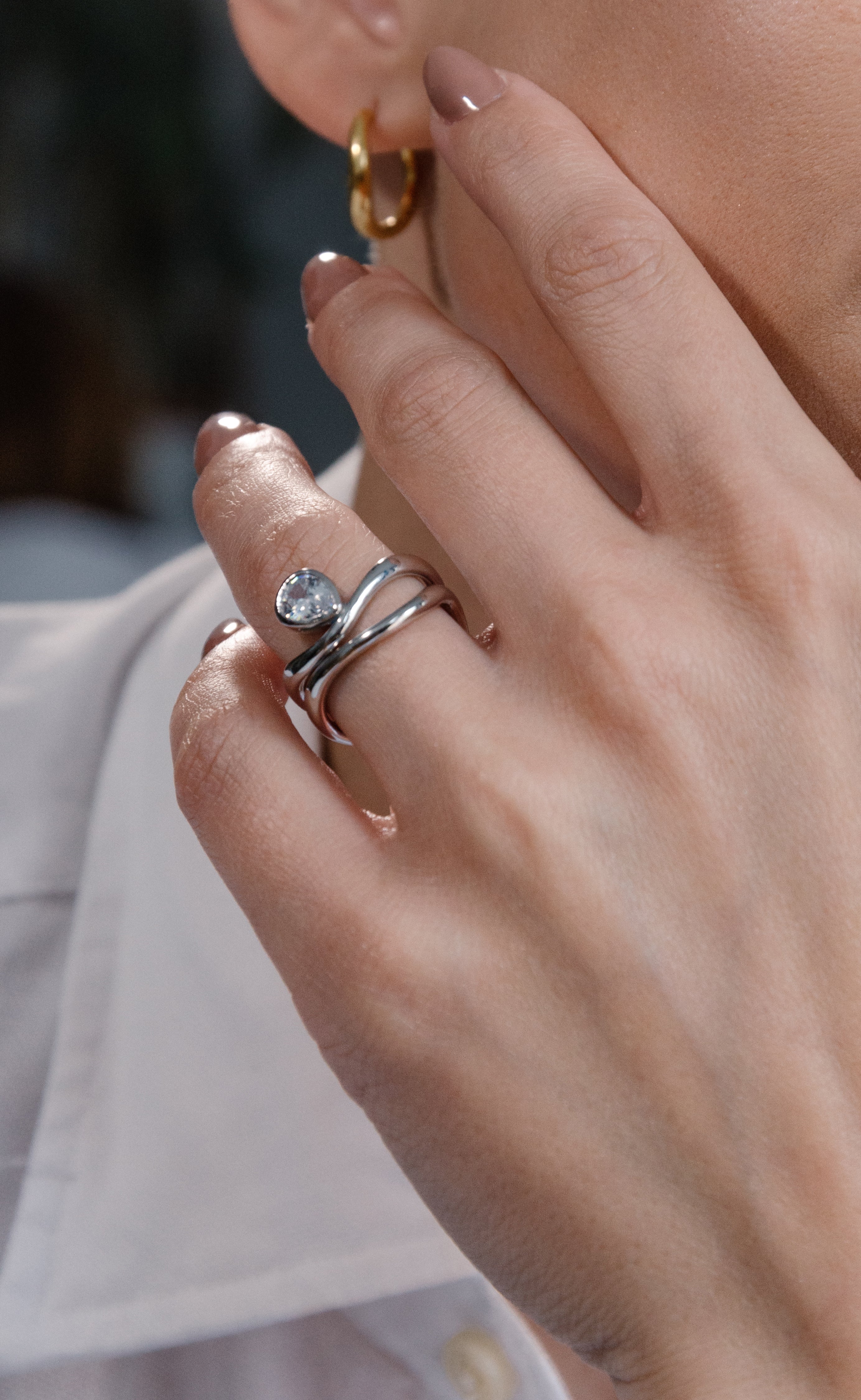 Engagement Ring Love is Love White Solid Gold