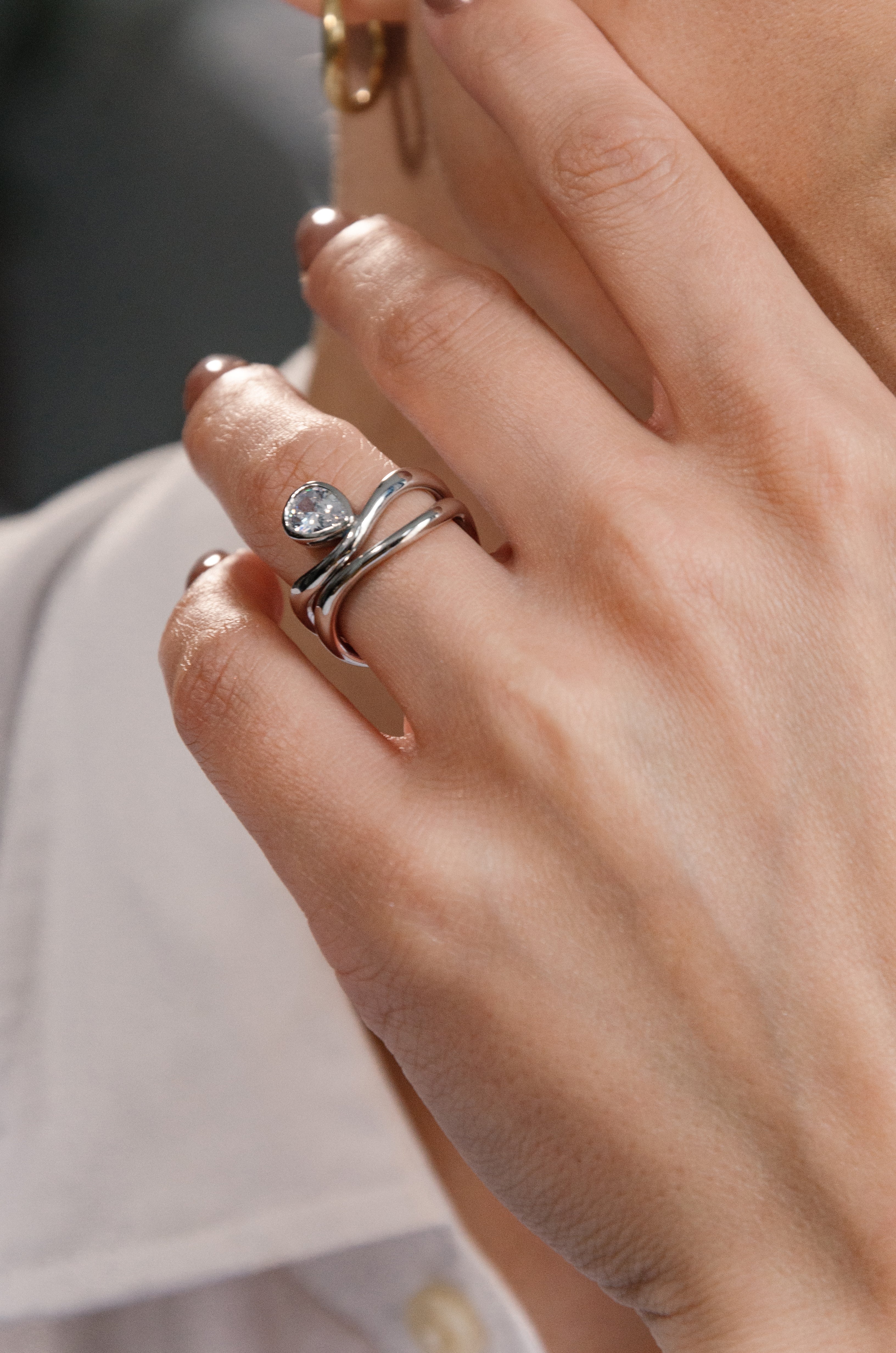 Wedding Band Love is Love White Solid Gold