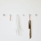 Round Beech Wood & Aluminium Wall Mounted Coat Hook / Knob