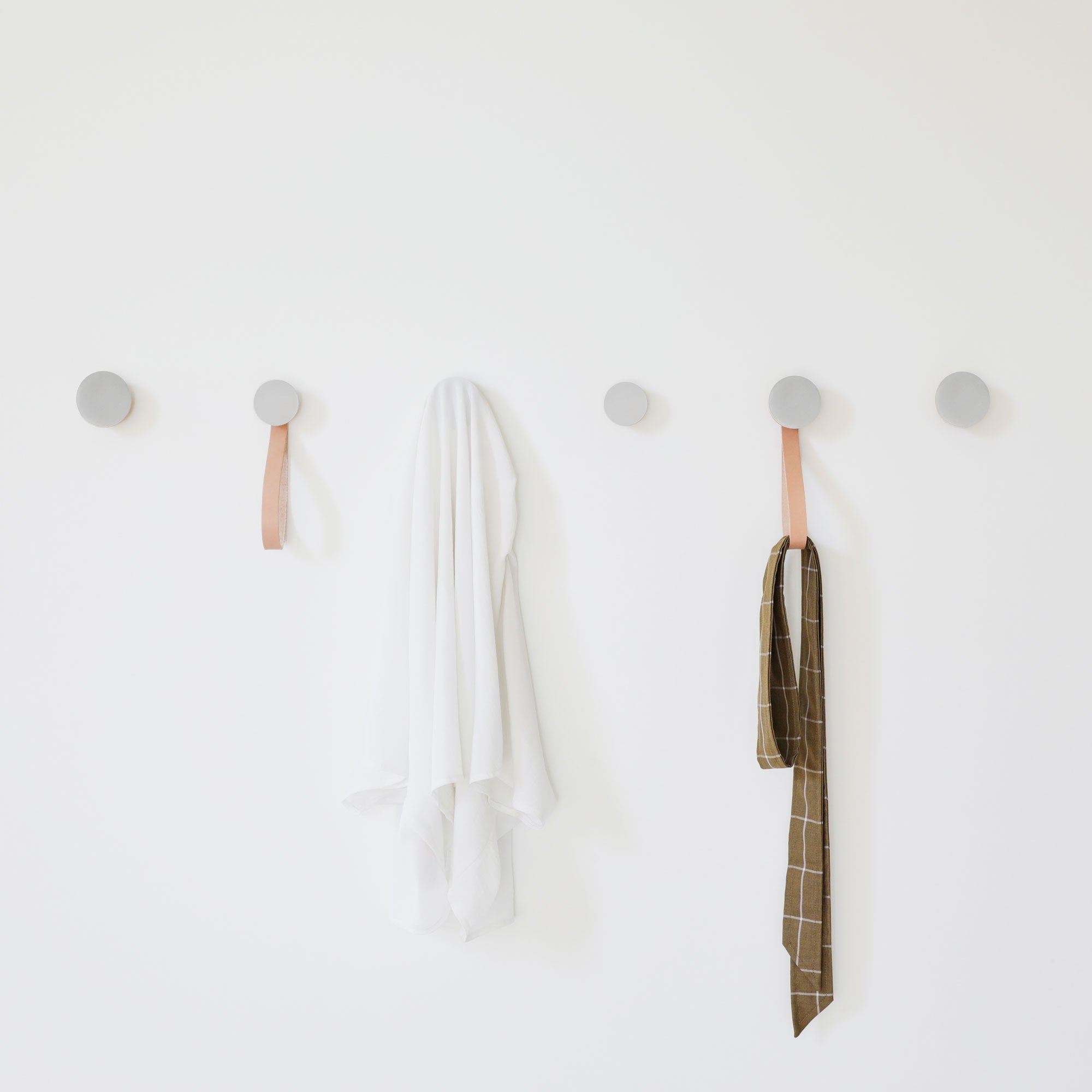 Round Beech Wood & Aluminium Wall Mounted Coat Hook / Knob