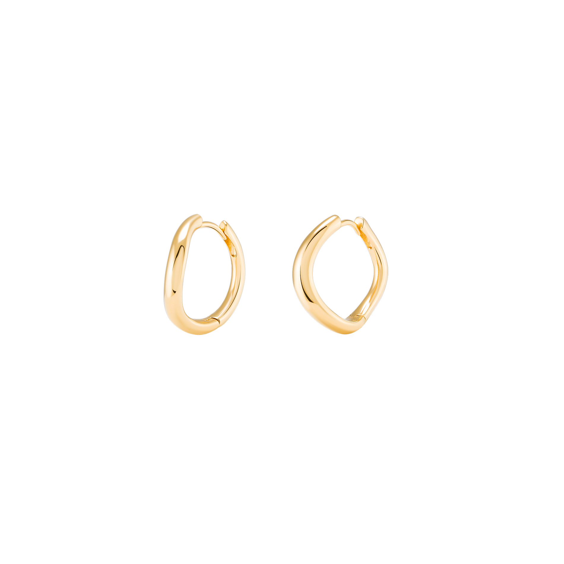 Boomerang Hoops 18K Solid Gold