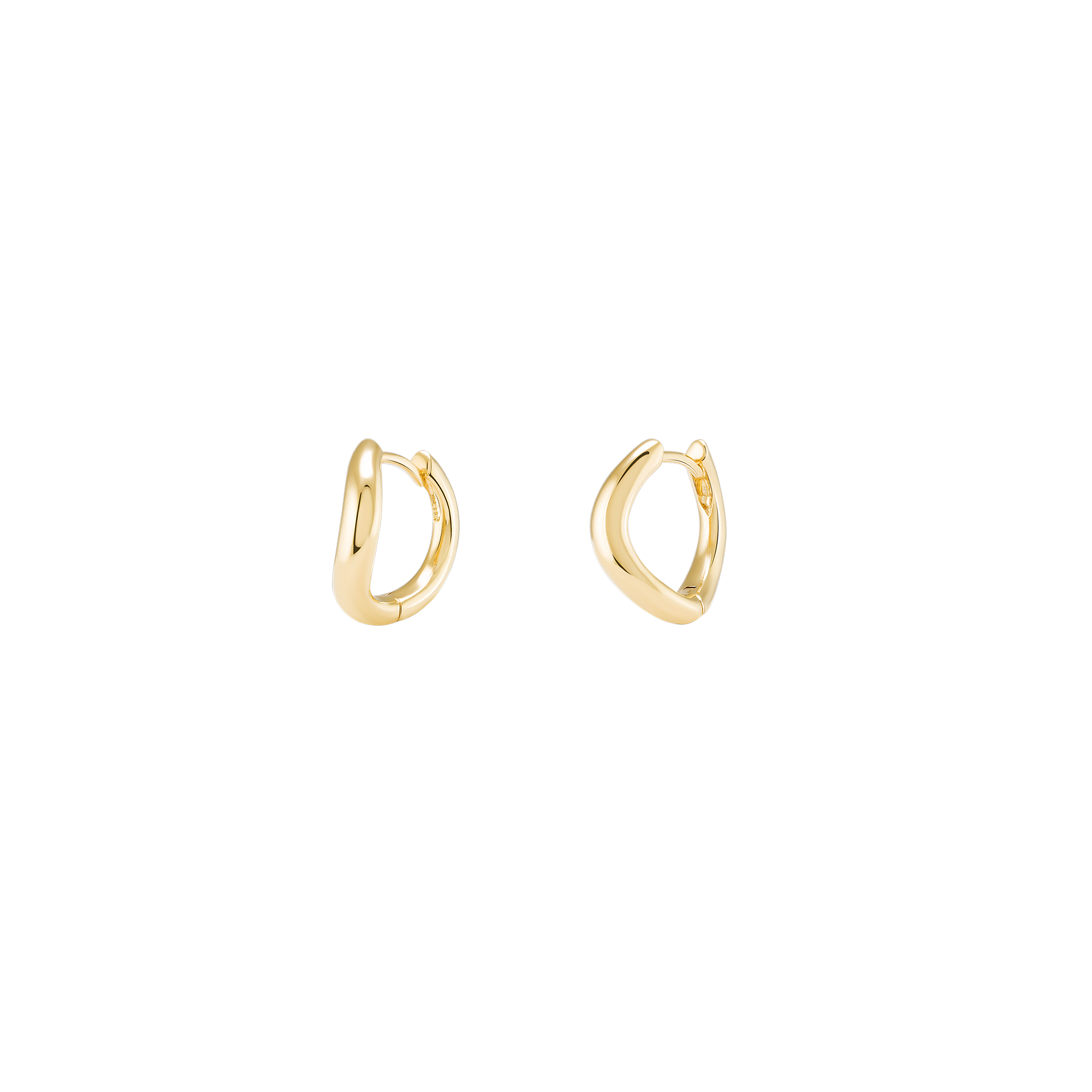 Boomerang Mini Hoops 18K Solid Gold