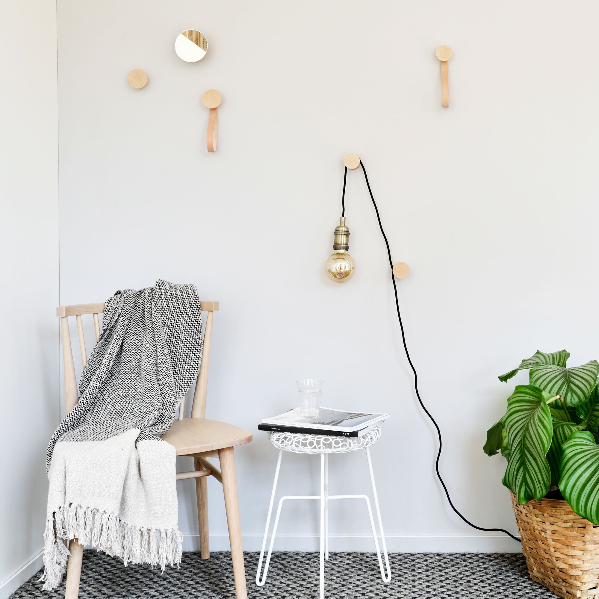 Geometric Beech Wood Wall Mounted Coat Hook / Knob