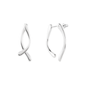 Double Boomerang Earrings Silver
