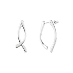 Double Boomerang Earrings Silver