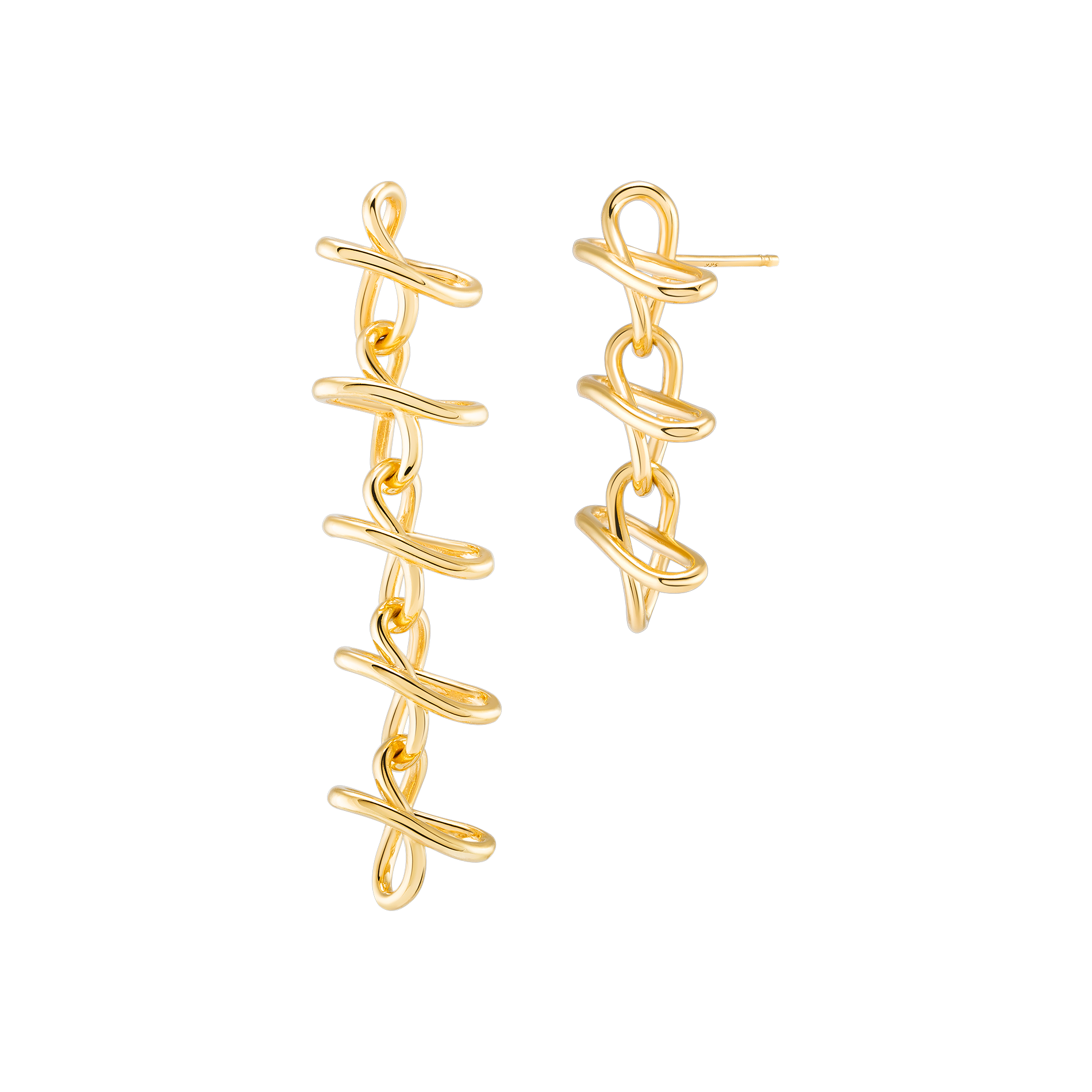 Interlinked Earrings 18K Solid Gold