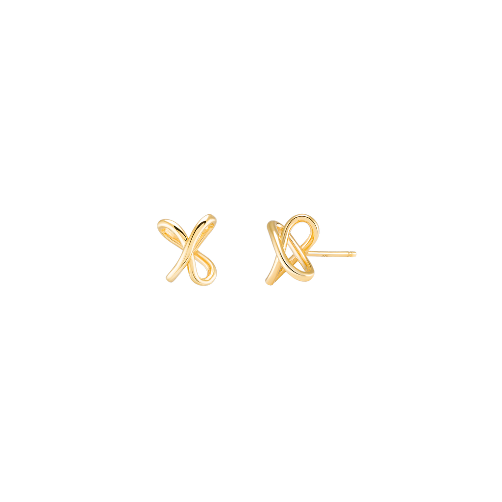 Interlinked Studs 18K Solid Gold
