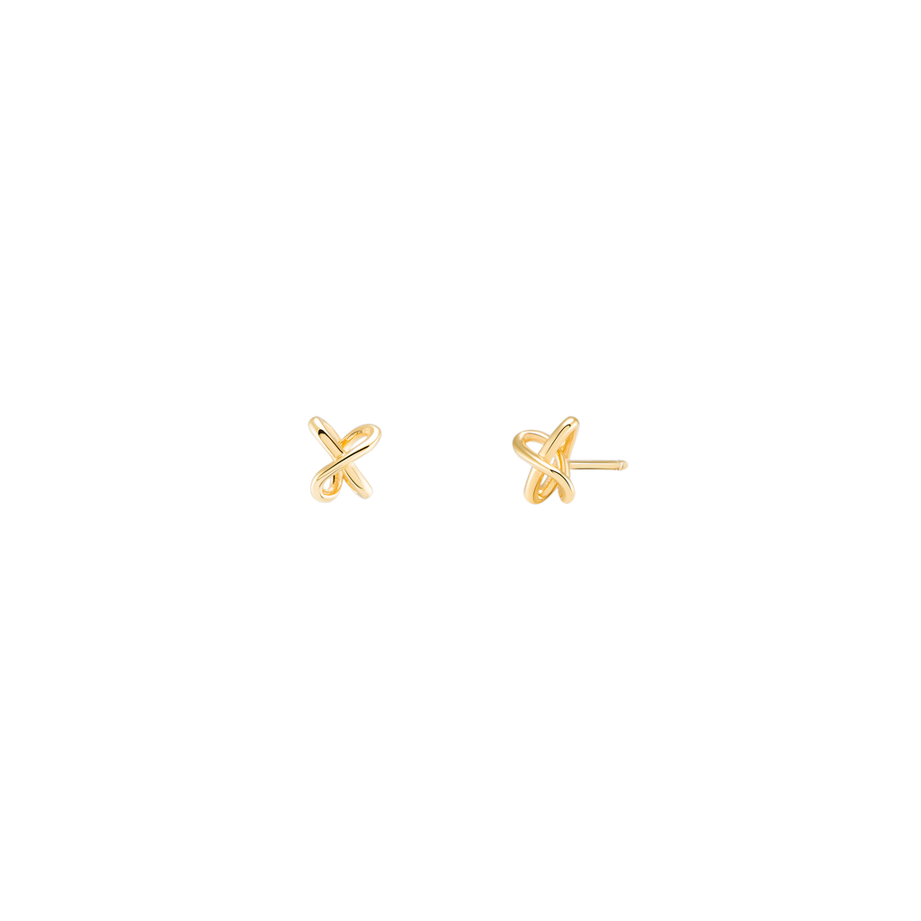 Interlinked Mini Studs 18K Solid Gold