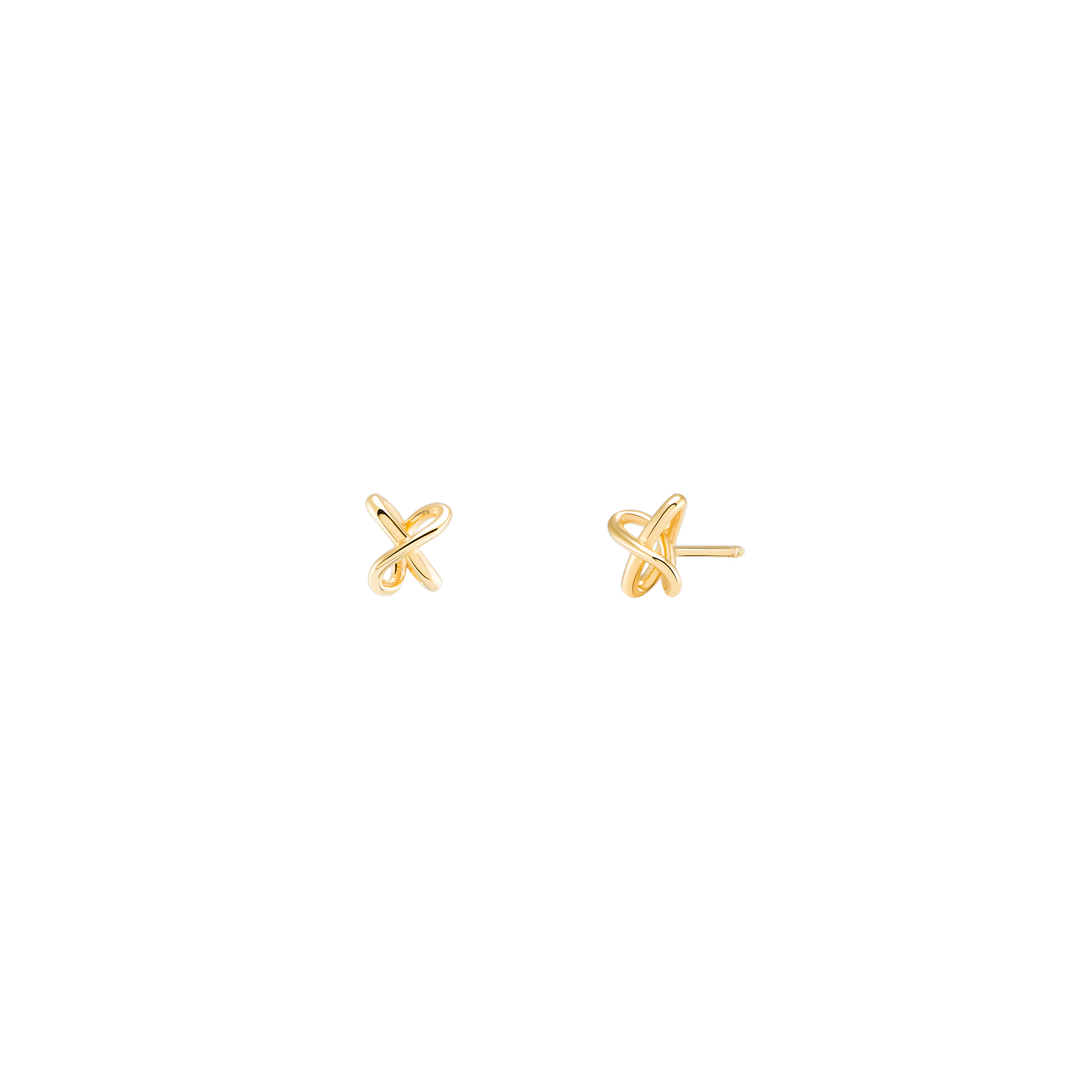 Interlinked Mini Studs 18K Solid Gold