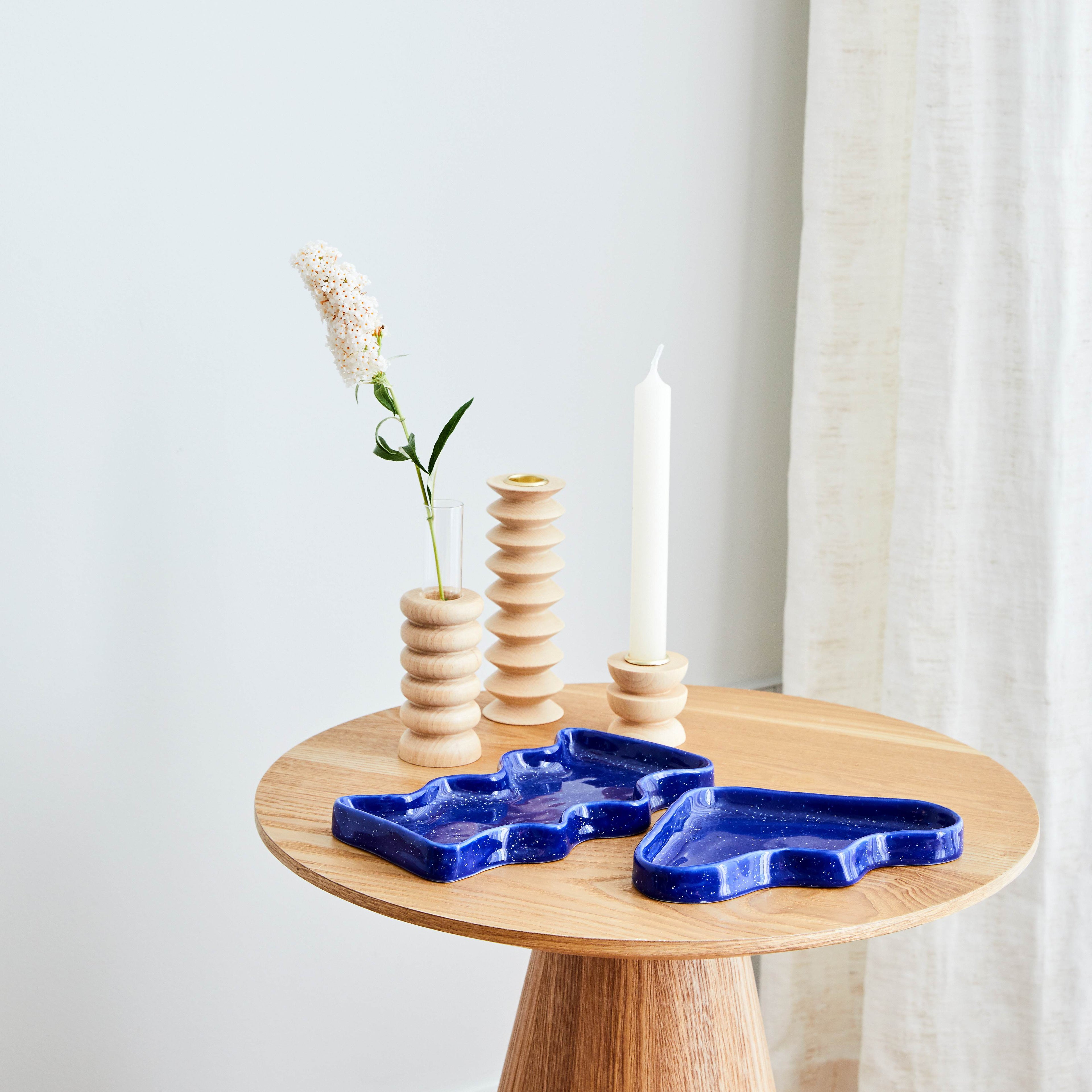 Ceramic Wave Trays - Speckled Blue - Rectangle