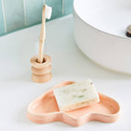 Ceramic Wave Trays - Speckled Peach - Triangle