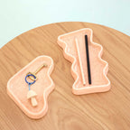 Ceramic Wave Trays - Speckled Peach - Triangle