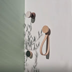 Round Beech Wood & Ceramic Wall Mounted Coat Hook / Knob - Dark Green