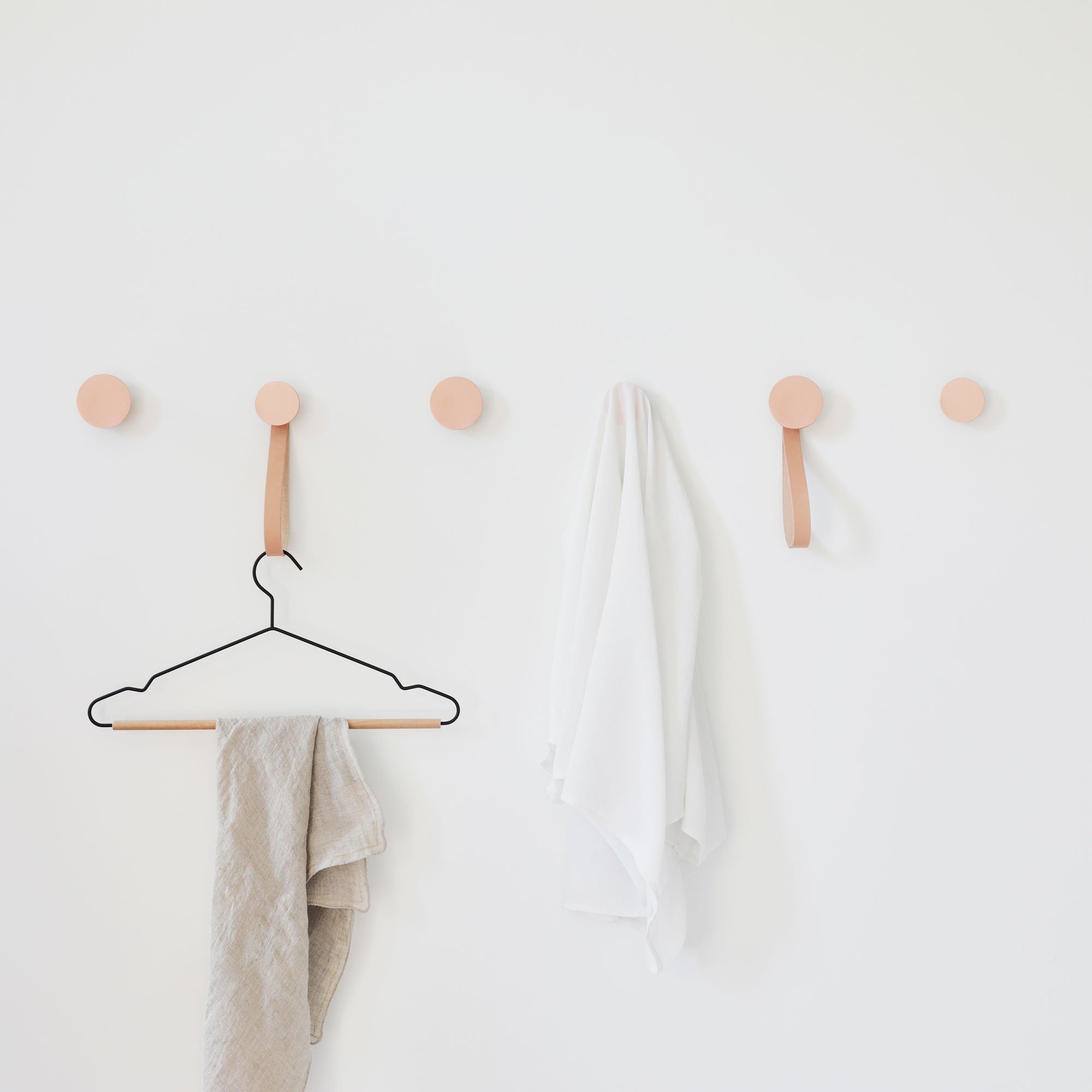 Round Beech Wood & Copper Wall Mounted Coat Hook / Knob
