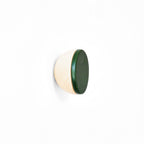 Round Beech Wood & Ceramic Wall Mounted Coat Hook / Knob - Dark Green