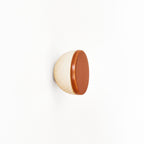 Round Beech Wood & Ceramic Wall Mounted Coat Hook / Knob - Dark Terracotta Orange