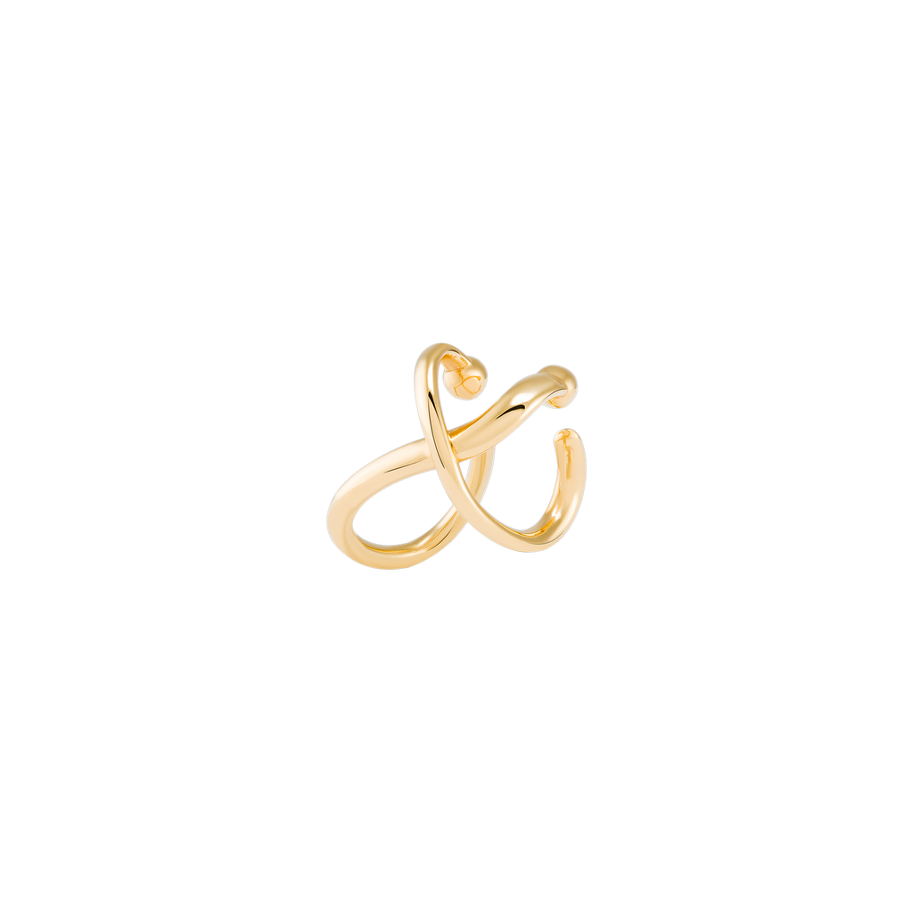 Interlinked Ear Cuff 18K Solid Gold