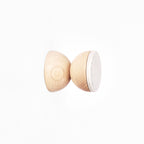 Geometric Beech Wood & Ceramic Wall Mounted Coat Hook / Knob - Grey Sand