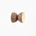 Geometric Walnut Wood & Brass Wall Mounted Coat Hook / Knob