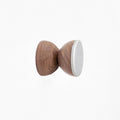 Porte-manteau/patère murale géométrique en bois de noyer et céramique - Gris tacheté