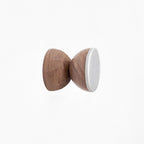 Porte-manteau/patère murale géométrique en bois de noyer et céramique - Gris tacheté