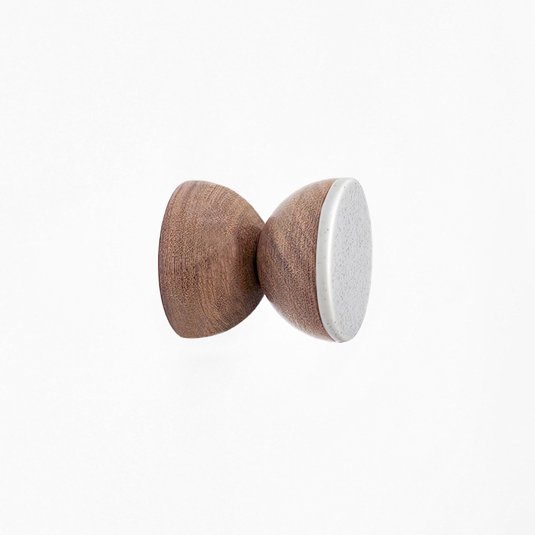 Porte-manteau/patère murale géométrique en bois de noyer et céramique - Gris tacheté