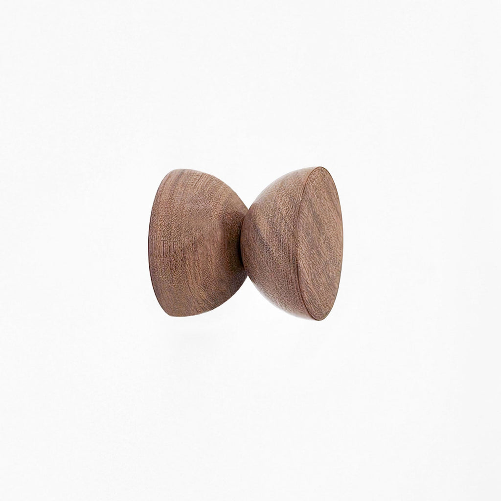 Geometric Walnut Wood Wall Mounted Coat Hook / Knob