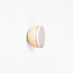 Round Beech Wood & Ceramic Wall Mounted Coat Hook / Knob - Speckled Grey