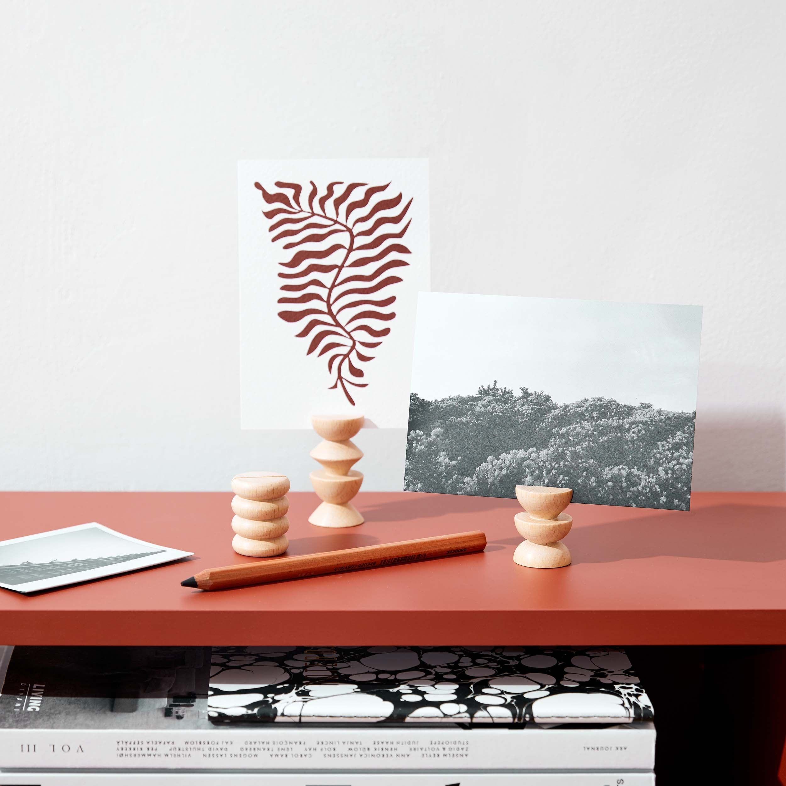 Totem Wooden Picture / Postcard Stand -  Set of 5 Short