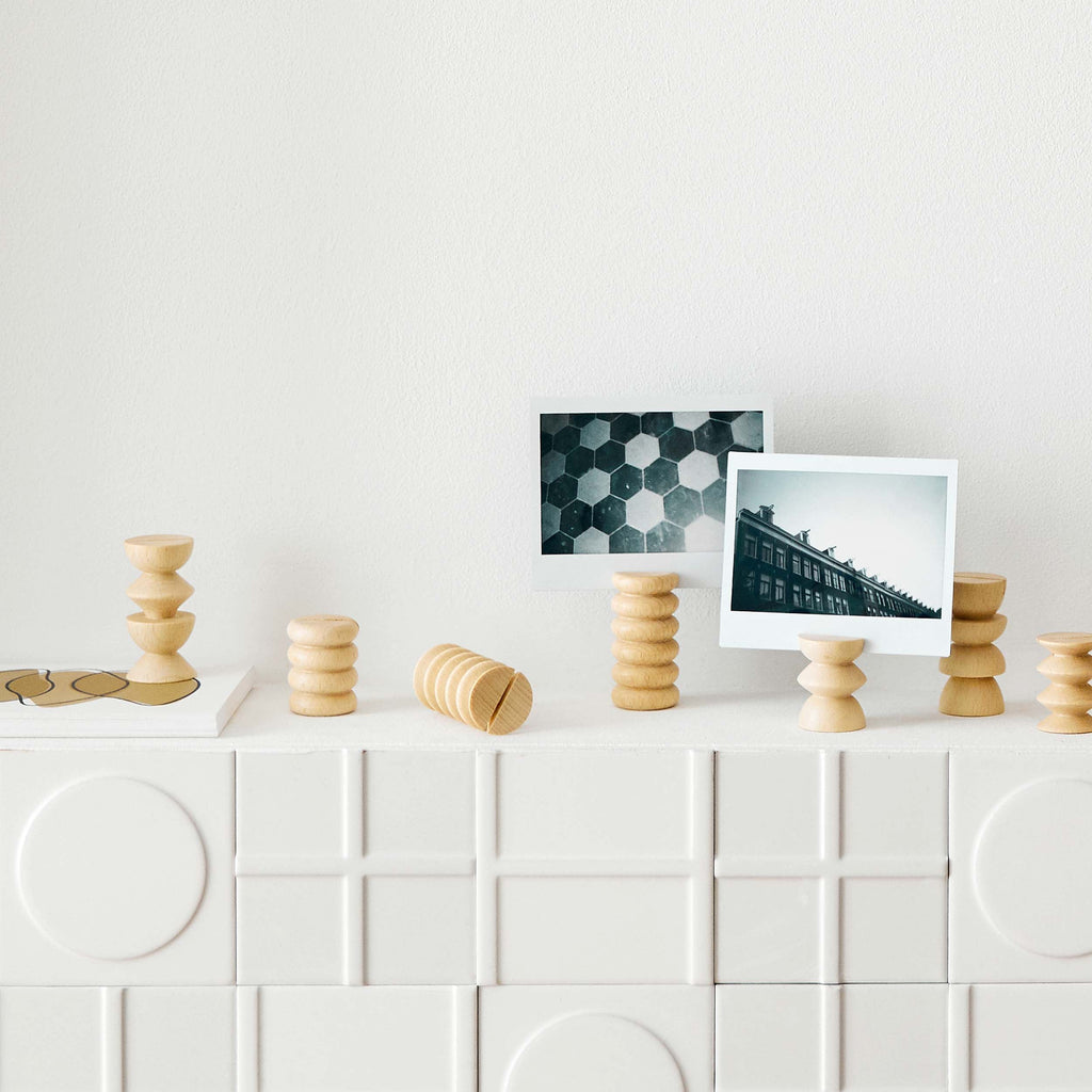 Totem Wooden Picture / Postcard Stand - Set of 5 Tall Stands