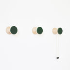Geometric Beech Wood & Ceramic Wall Mounted Coat Hook / Knob - Dark Green