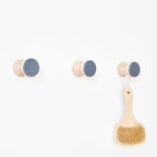 Geometric Beech Wood & Ceramic Wall Mounted Coat Hook / Knob - Blue Black Specks