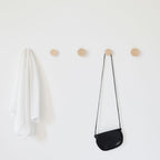 Round Beech Wood Wall Mounted Coat Hook / Knob