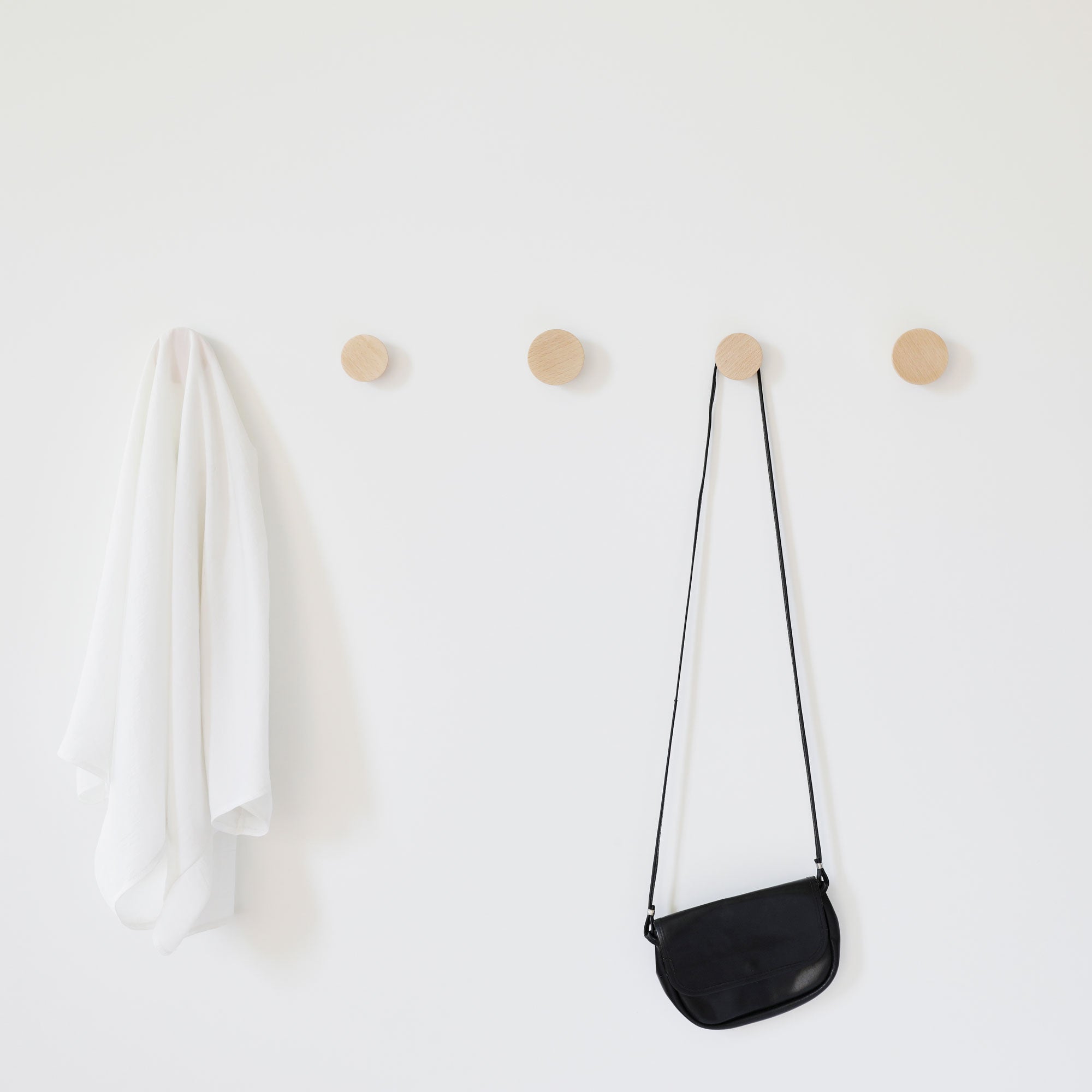 Round Beech Wood Wall Mounted Coat Hook / Knob