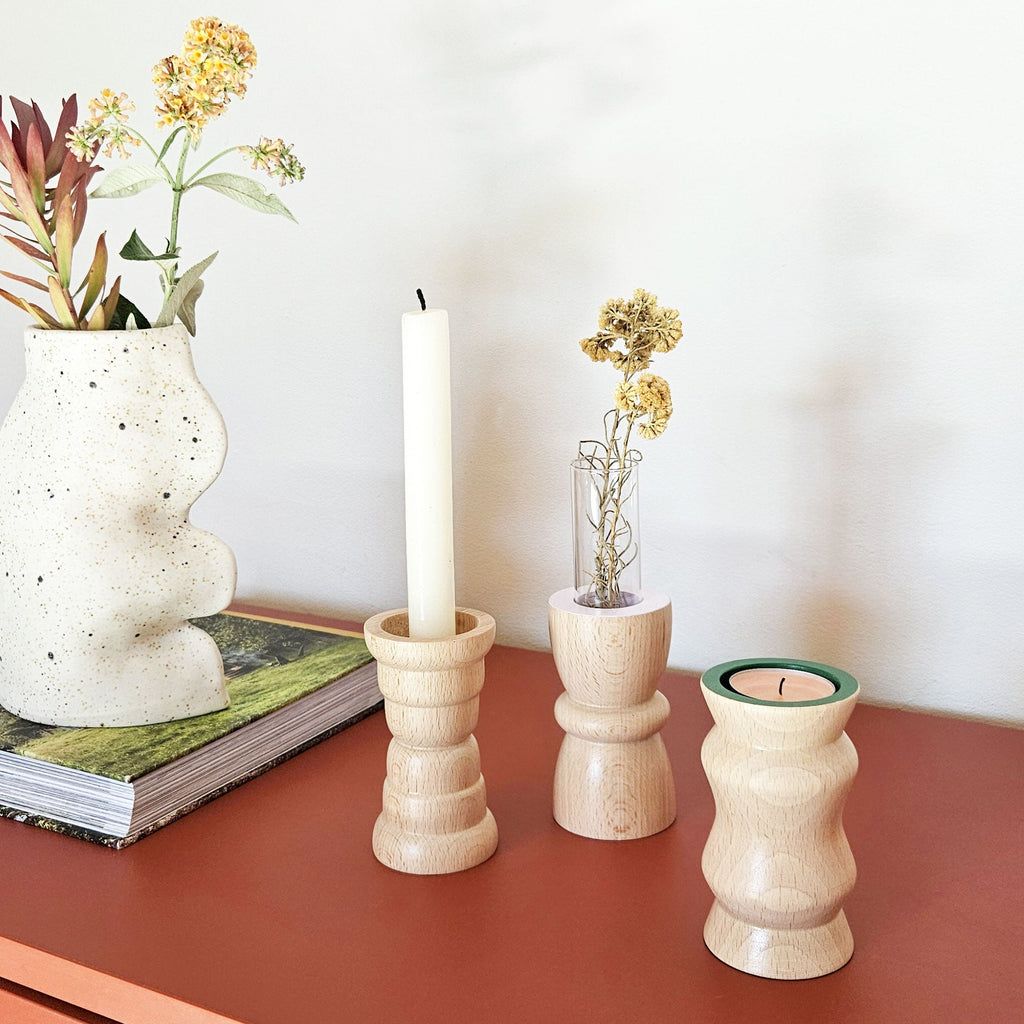 Vira 3-en-1 – Lavande – Photophore / Chauffe-plat / Vase
