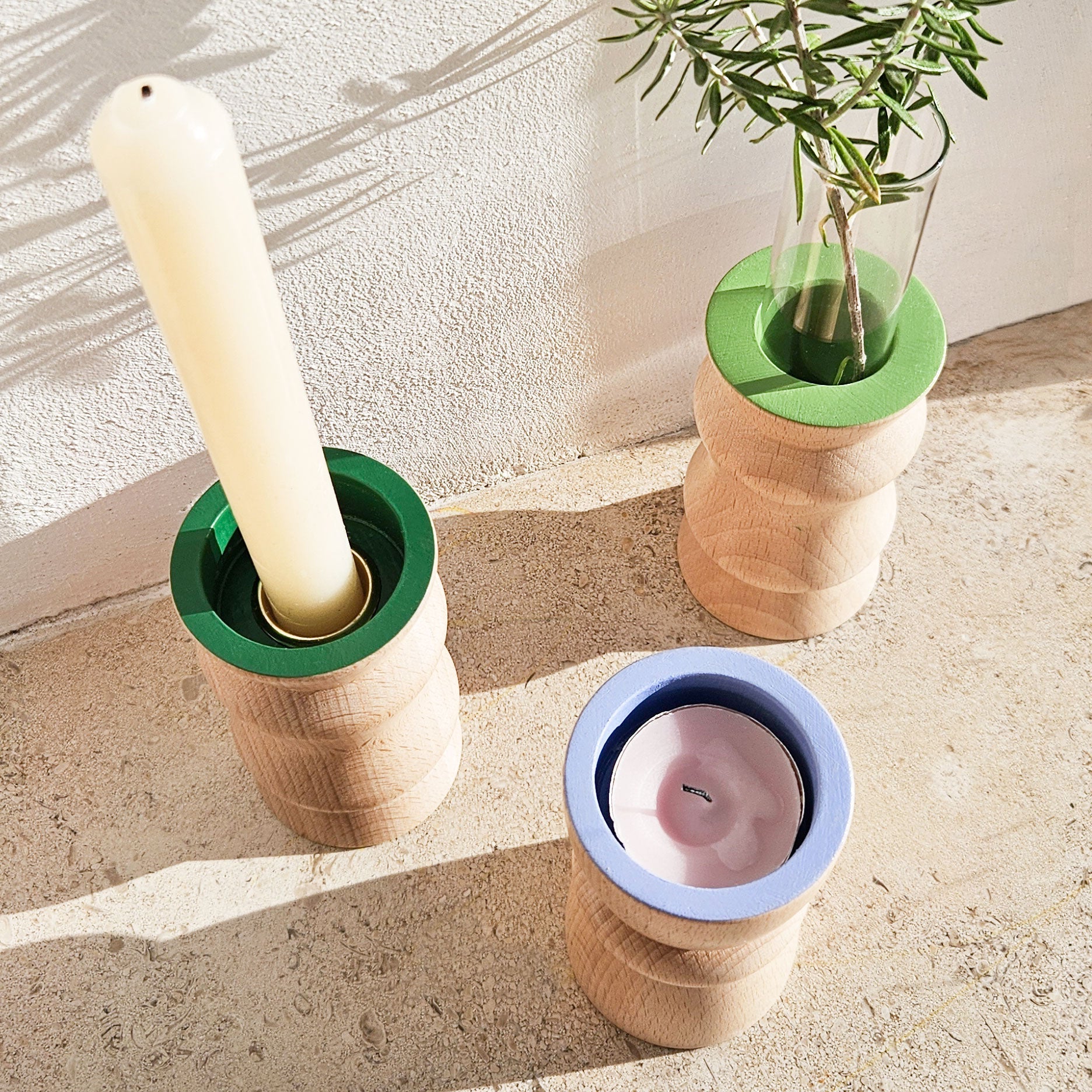 Vira 3 in 1 - Lavender Finish - Candle Holder / Tea Light Holder / Vase