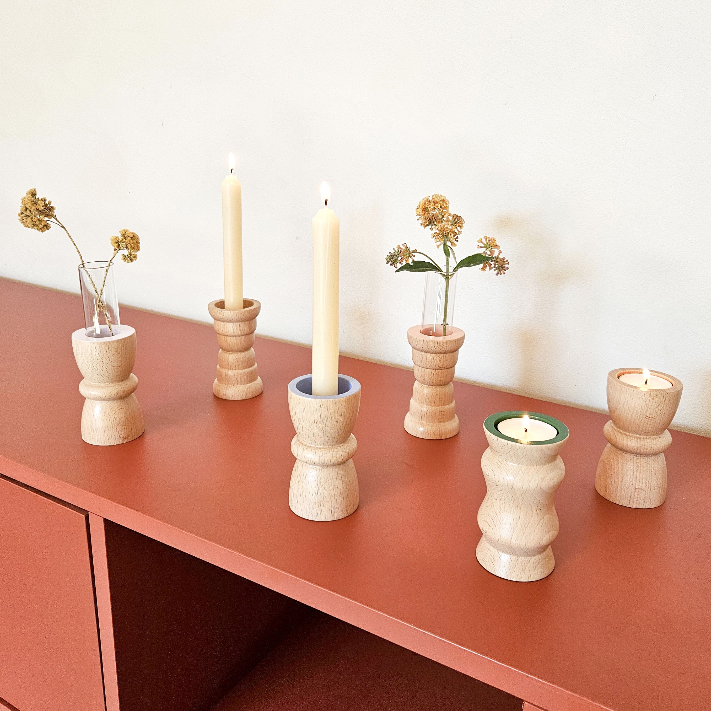 Vira 3 in 1 - Lavender Finish - Candle Holder / Tea Light Holder / Vase