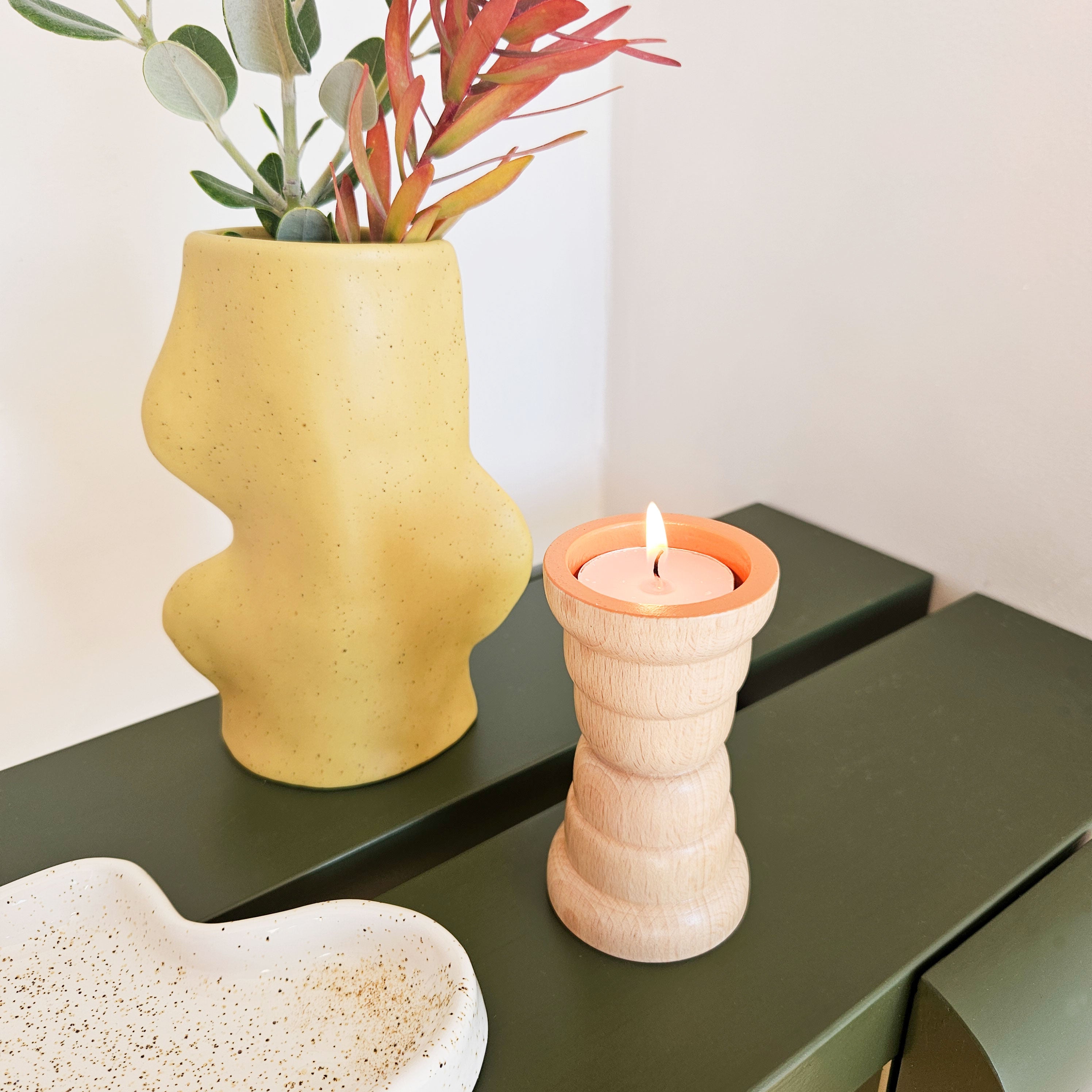 Vira 3 en 1 - Finition Orange - Bougeoir / Chandelier / Vase