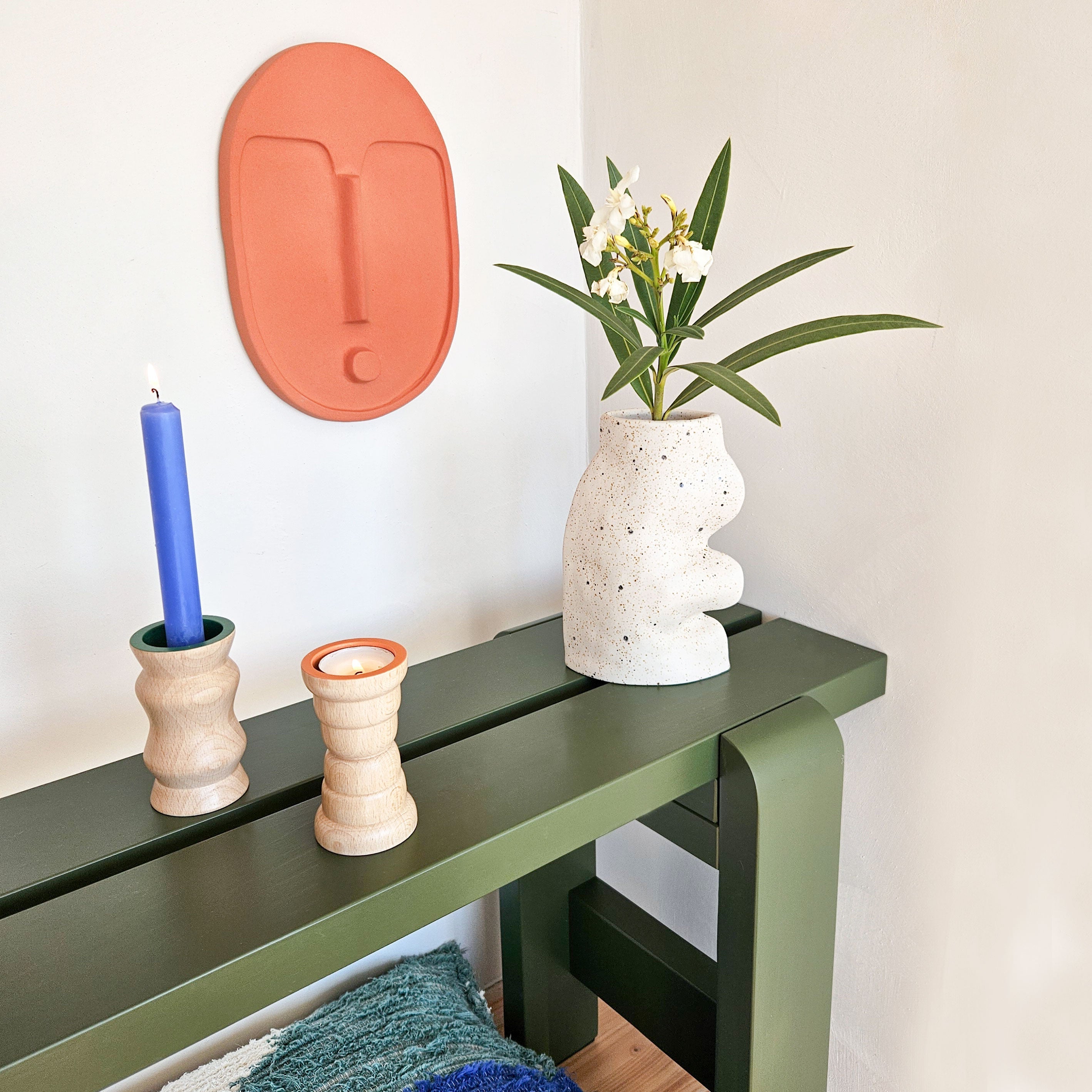 Vira 3 in 1 - Green Finish - Candle Holder / Tea Light Holder / Vase