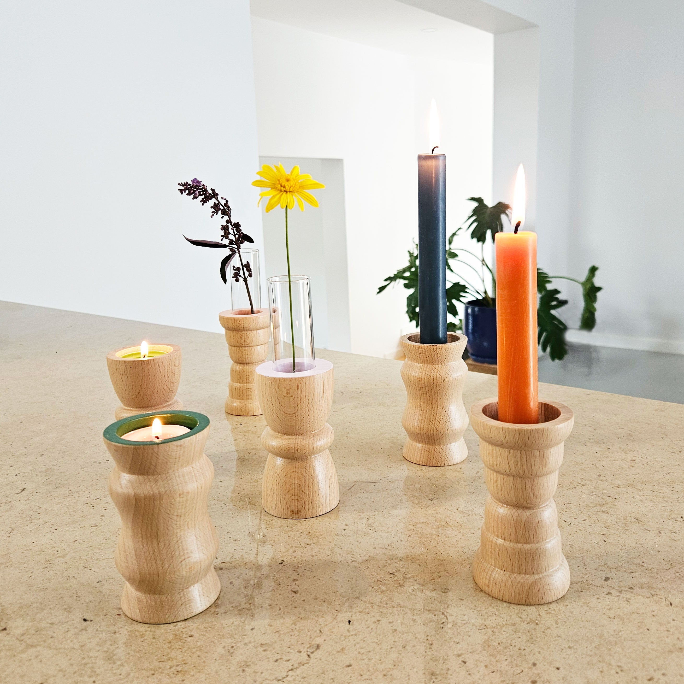 Vira 3 in 1 - Pure Wood I - Candle Holder / Tea Light Holder / Vase
